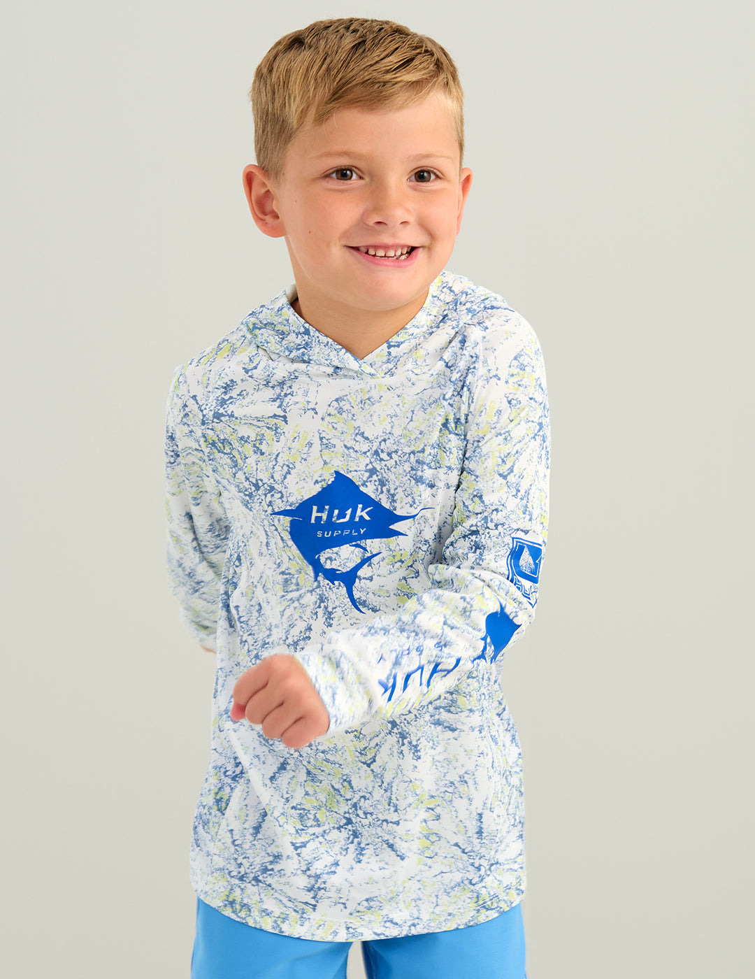 Huk Kids Pursuit Performance Hoodie - White Tie-Dye