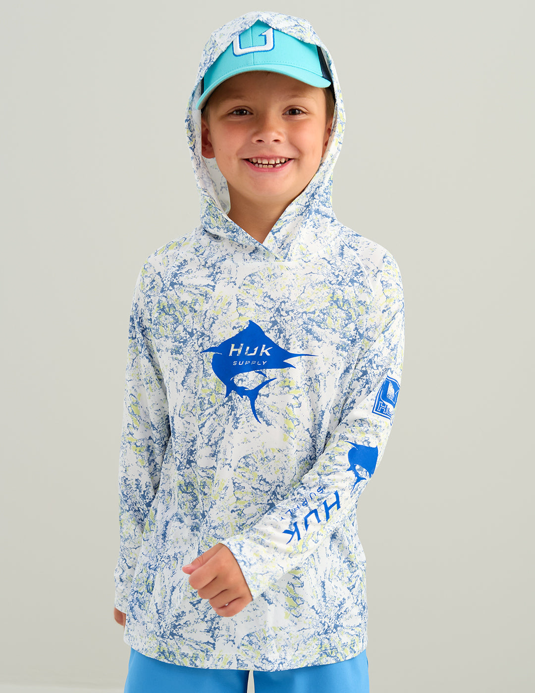 Huk Kids Pursuit Performance Hoodie - White Tie-Dye