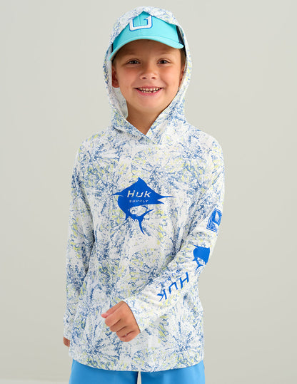 Huk Kids Pursuit Performance Hoodie - White Tie-Dye