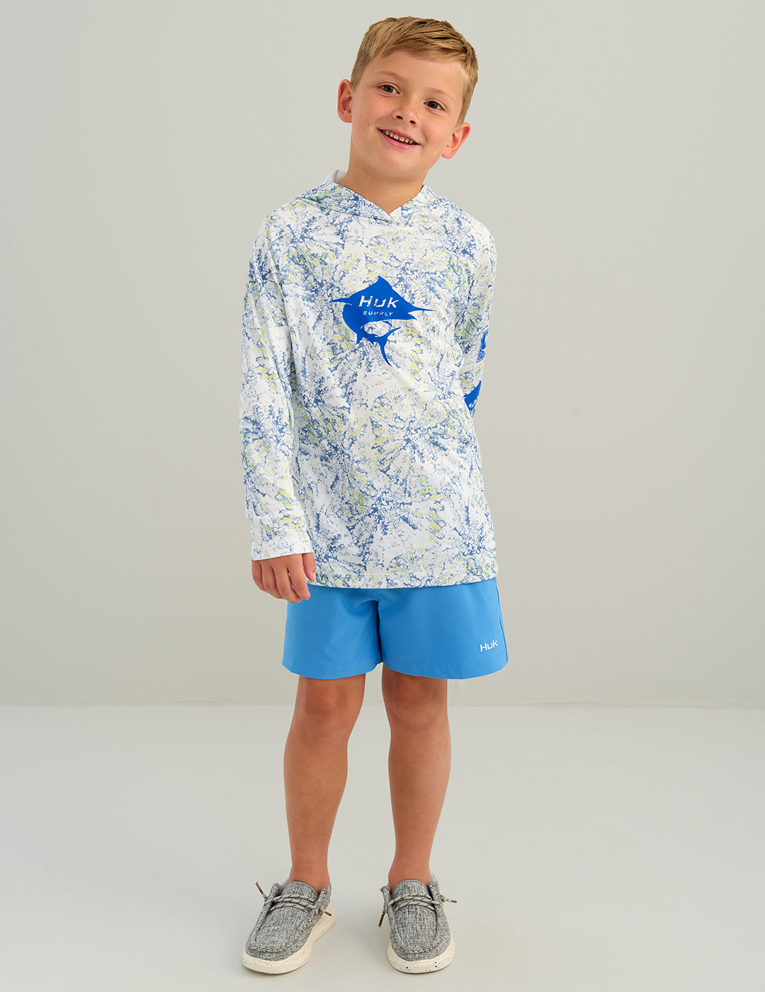 Huk Kids Pursuit Performance Hoodie - White Tie-Dye