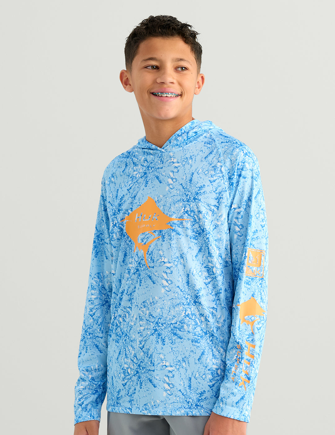 Huk Kids Pursuit Performance Hoodie - Cerulean Tie-Dye