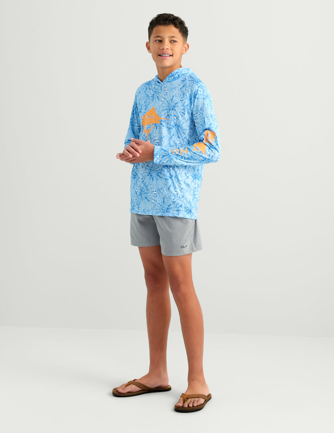 Huk Kids Pursuit Performance Hoodie - Cerulean Tie-Dye
