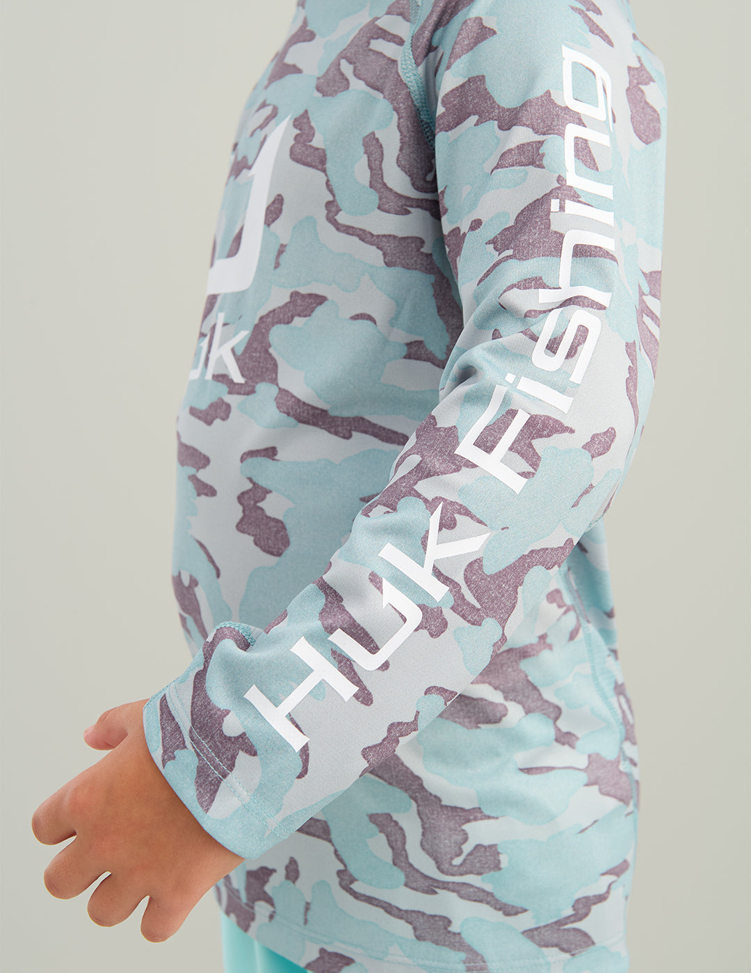Huk Kids KC Icon Performance Hoodie - Reefline Grey Camo