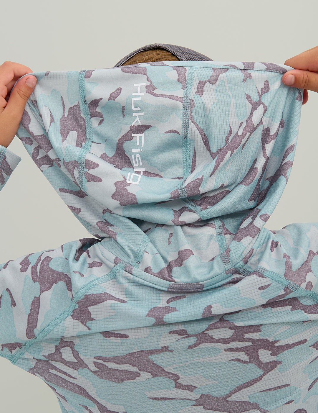 Huk Kids KC Icon Performance Hoodie - Reefline Grey Camo