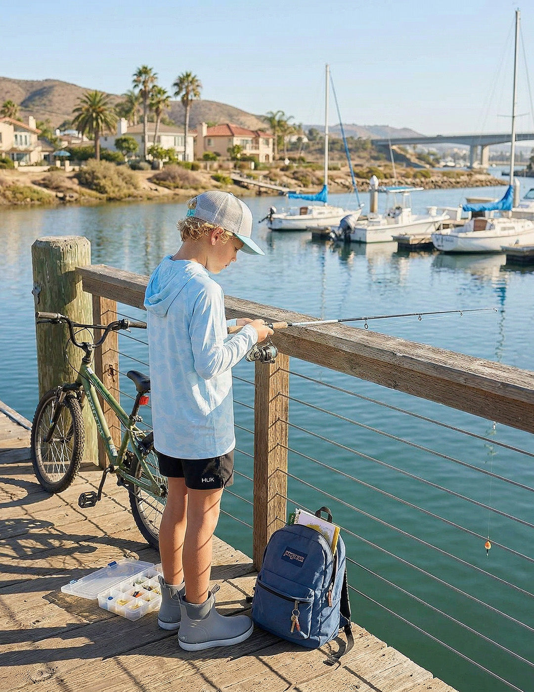 Huk Kids KC Icon Performance Hoodie - Coastal Drift Camo