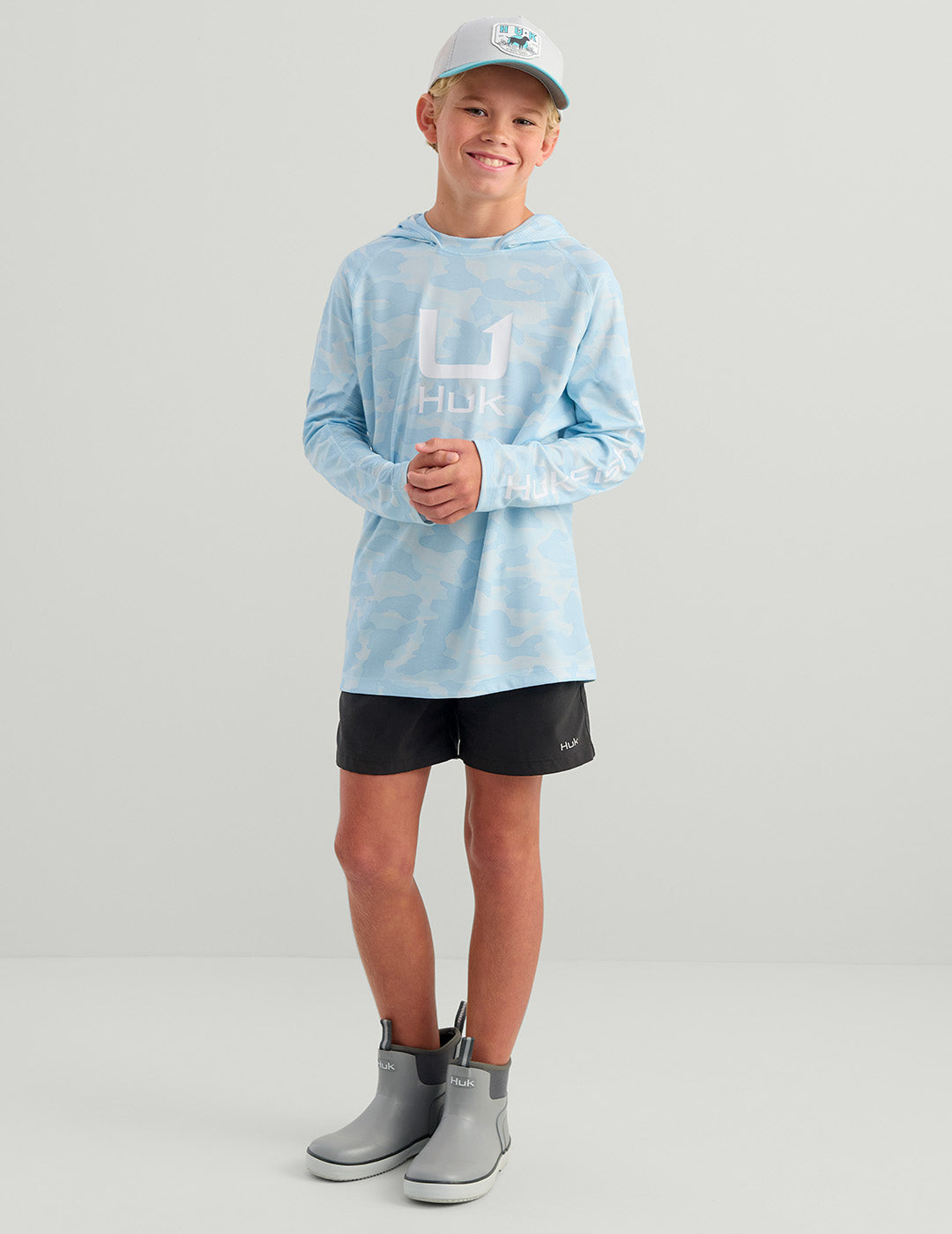 Huk Kids KC Icon Performance Hoodie - Coastal Drift Camo