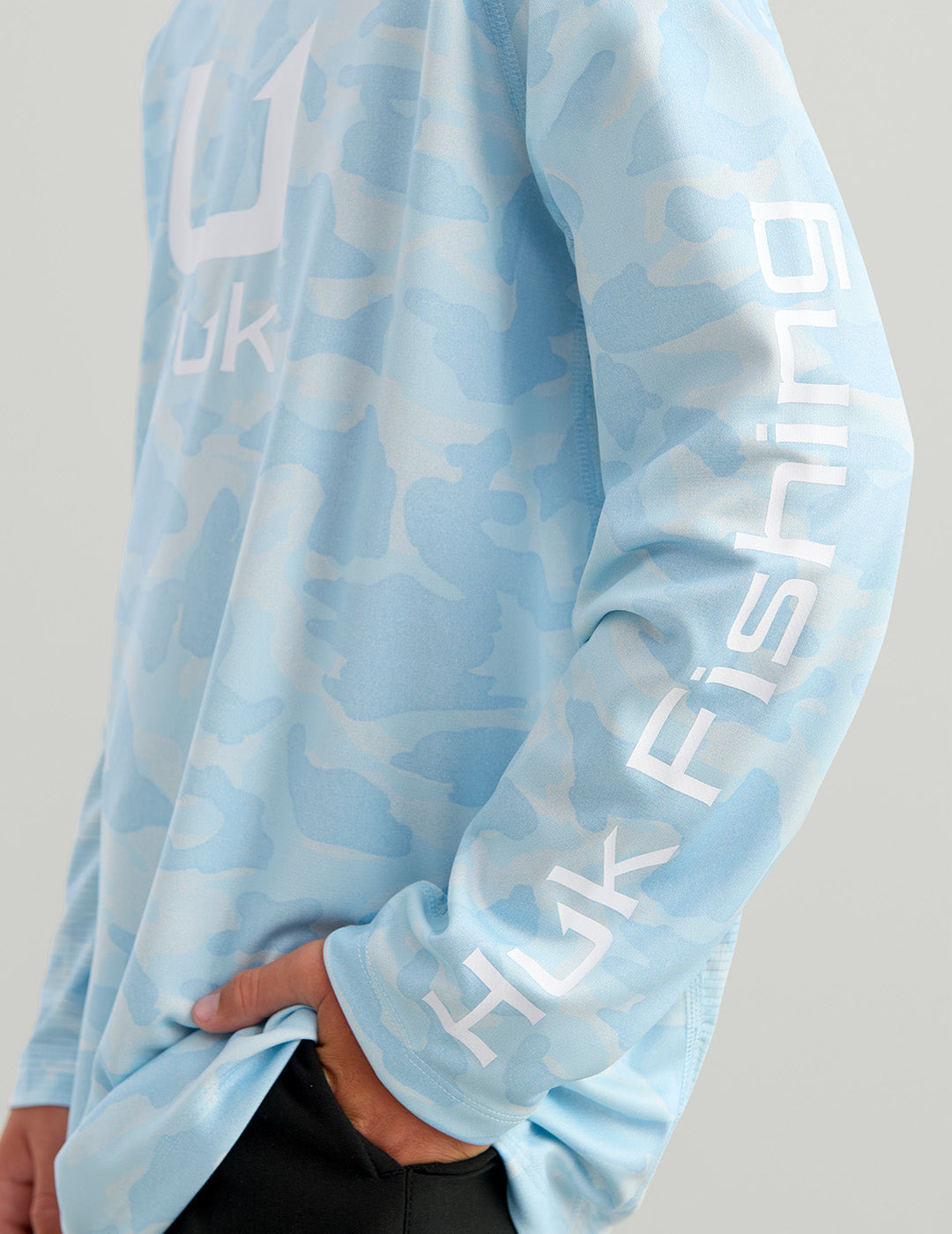 Huk Kids KC Icon Performance Hoodie - Coastal Drift Camo