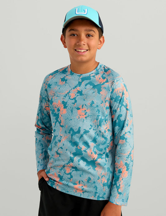 Huk Kids KC Pursuit Performance Crew - Reefline Tideloom Camo