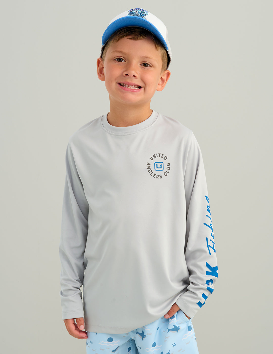 Huk Kids Pursuit United Anglers Performance Crew - Seagull