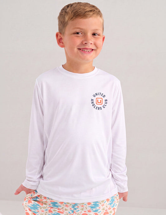 Huk Kids Pursuit United Anglers Performance Crew - White