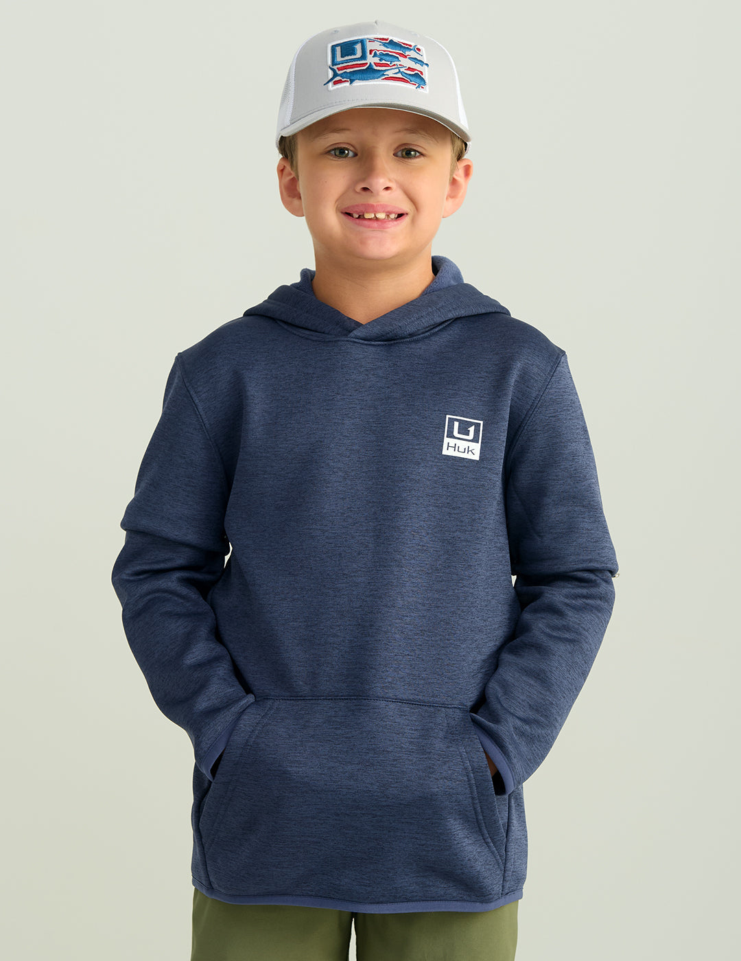 Huk Kids Trophy Flag Trucker Hat - Harbor Mist