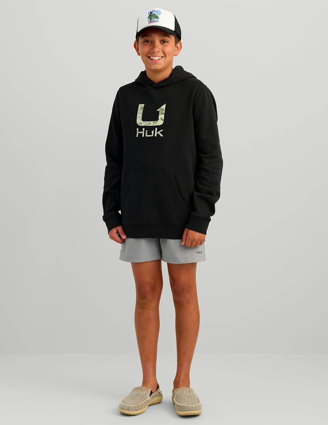Huk Kids Huk Barb U Cotton Fleece Hoodie - Black