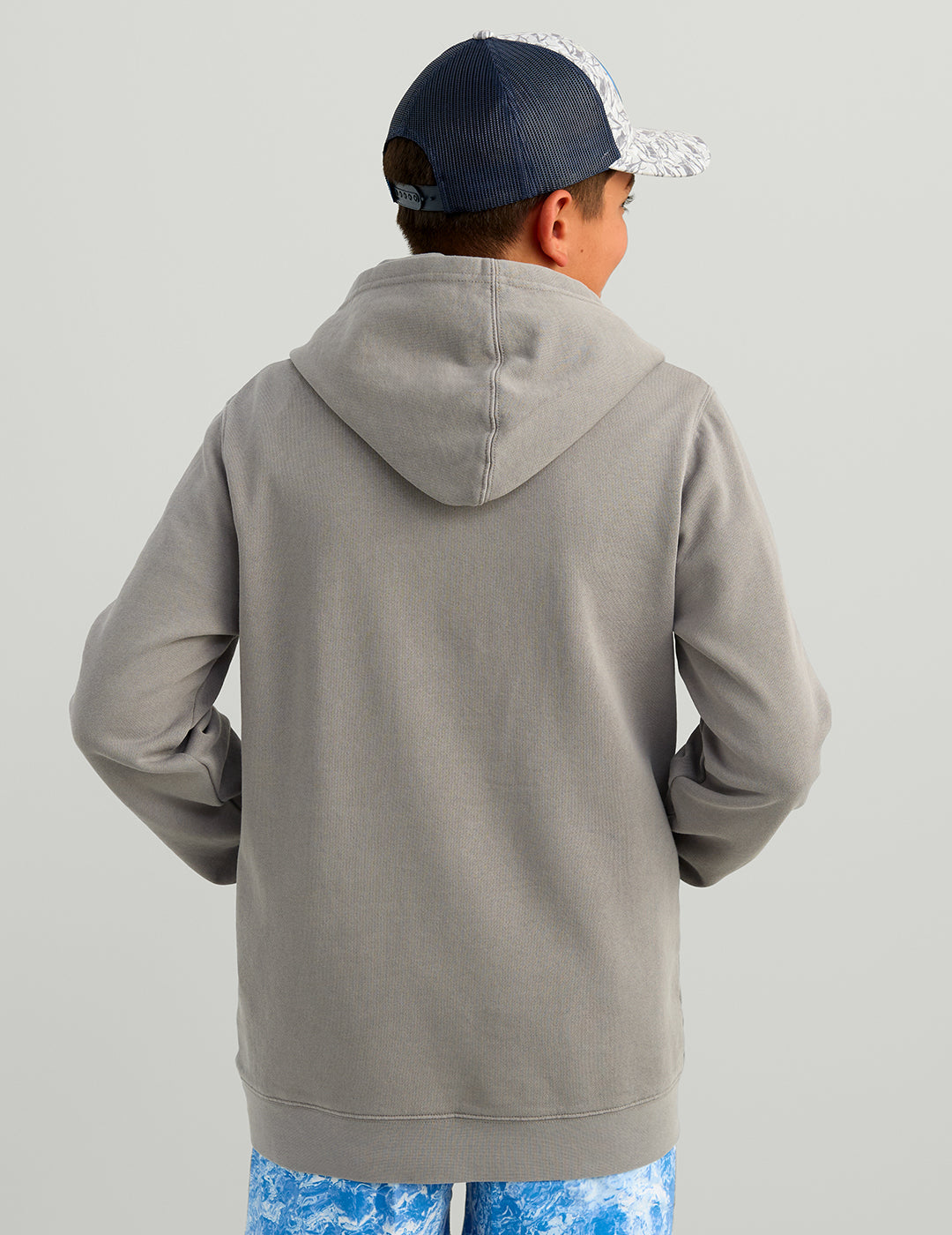 Huk Kids Huk Barb U Cotton Fleece Hoodie - Sharkskin