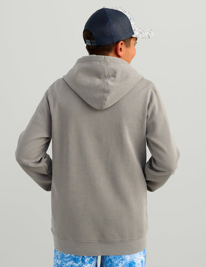 Huk Kids Huk Barb U Cotton Fleece Hoodie - Sharkskin