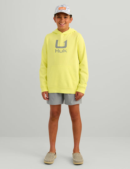 Huk Kids Huk Barb U Cotton Fleece Hoodie - Vintage Chartreuse