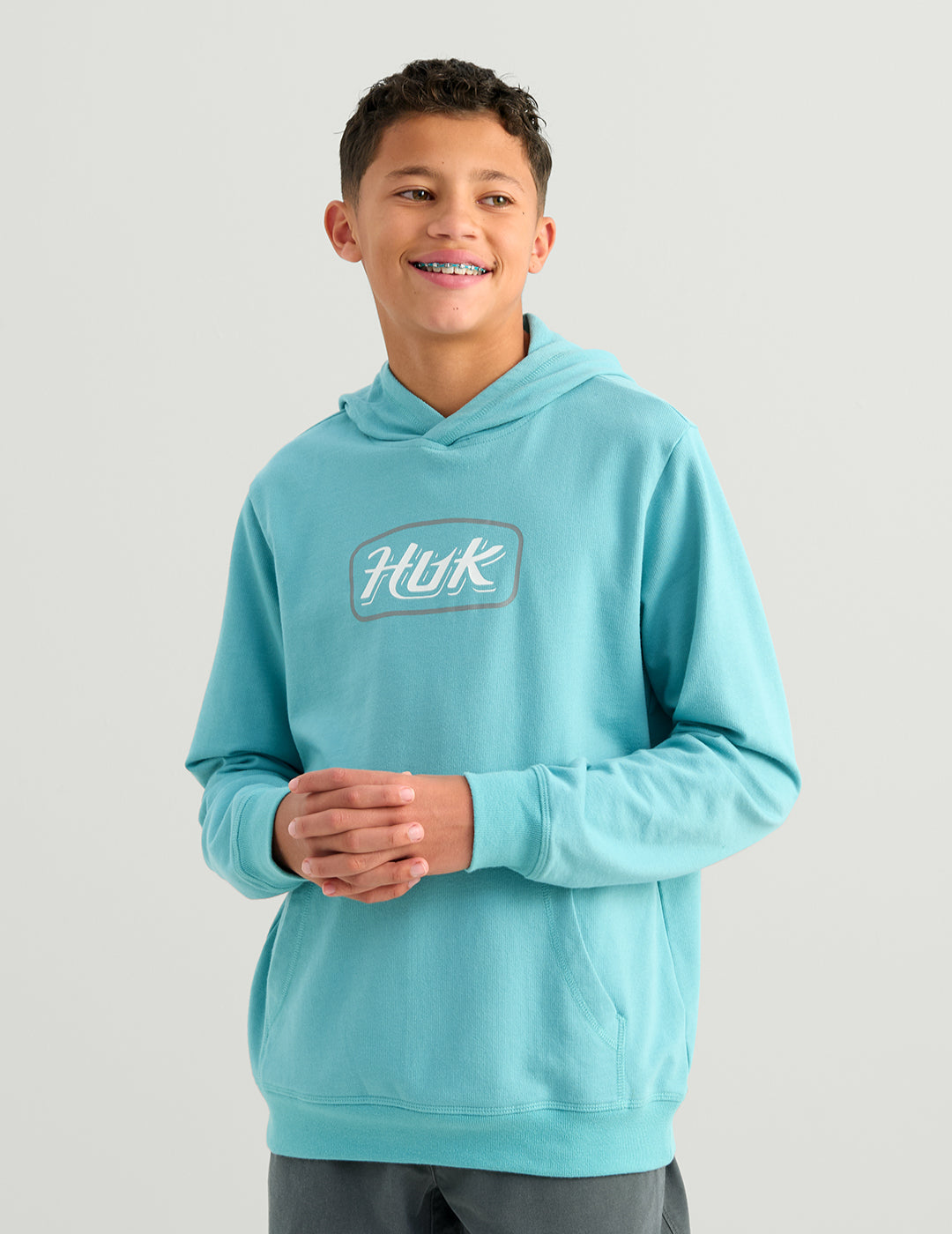 Huk Kids Edisto Script Terry Hoodie - Marine Blue