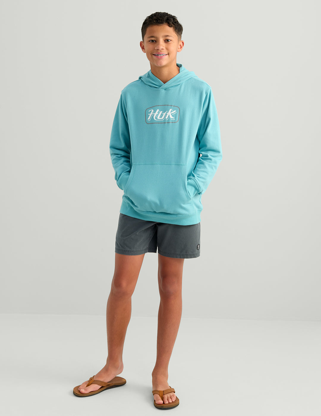 Huk Kids Edisto Script Terry Hoodie - Marine Blue