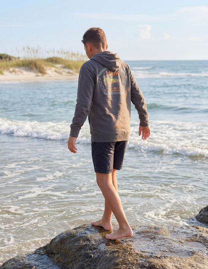 Huk Kids Edisto Fast Badge Terry Hoodie - Dark Shadow