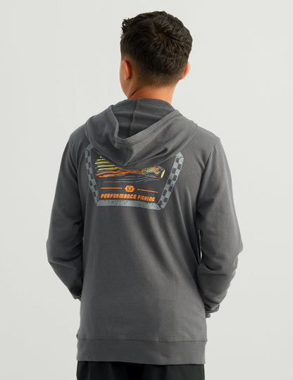 Huk Kids Edisto Fast Badge Terry Hoodie - Dark Shadow