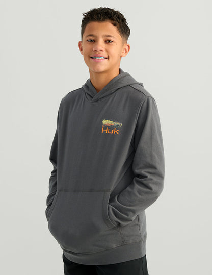 Huk Kids Edisto Fast Badge Terry Hoodie - Dark Shadow
