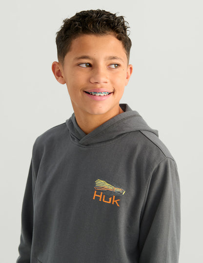 Huk Kids Edisto Fast Badge Terry Hoodie - Dark Shadow