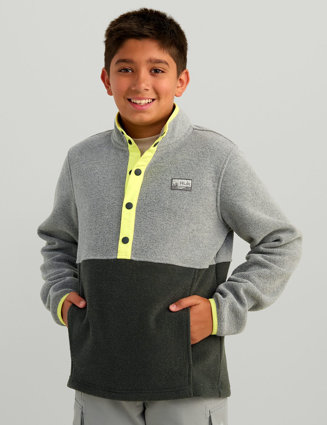 Huk Kids Camden 1/4 Snap Pullover - Sharkskin Heather