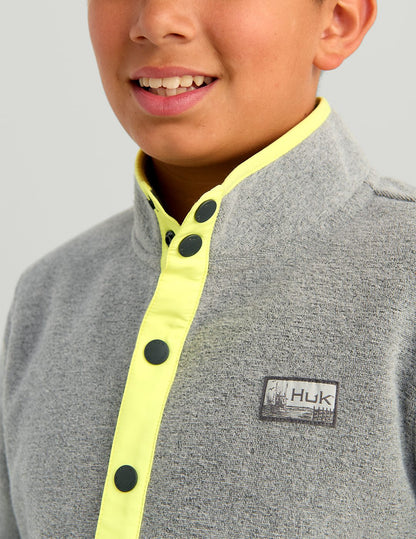Huk Kids Camden 1/4 Snap Pullover - Sharkskin Heather