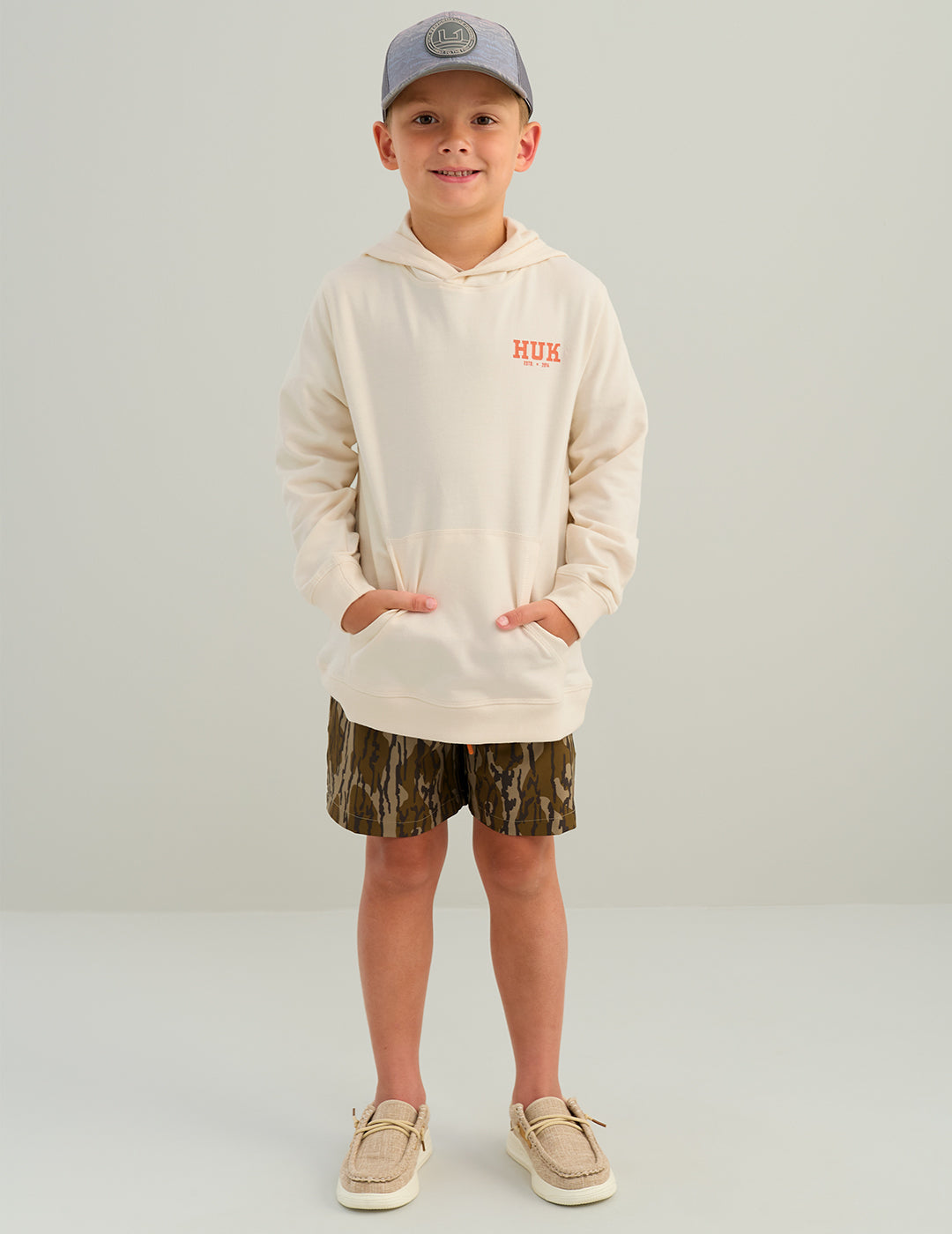 Huk Kids Edisto Terry Lab Sketch Hoodie - Egret