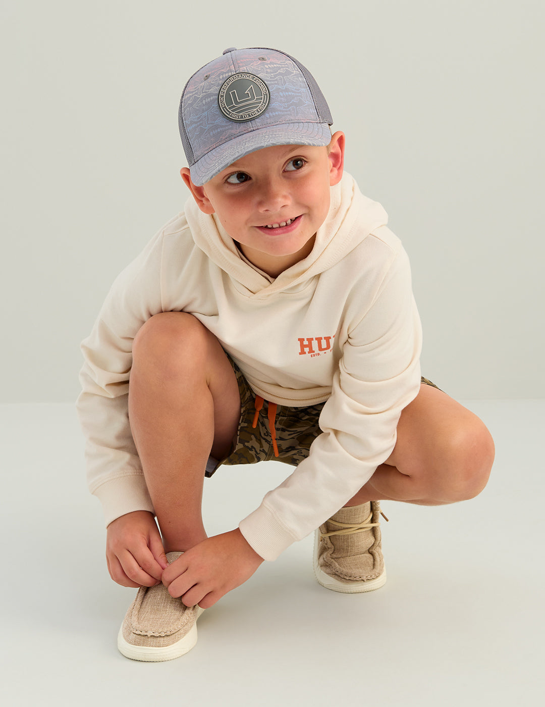Huk Kids Edisto Terry Lab Sketch Hoodie - Egret