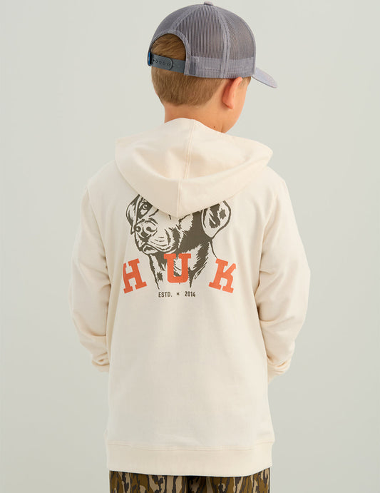 Huk Kids Edisto Terry Lab Sketch Hoodie - Egret