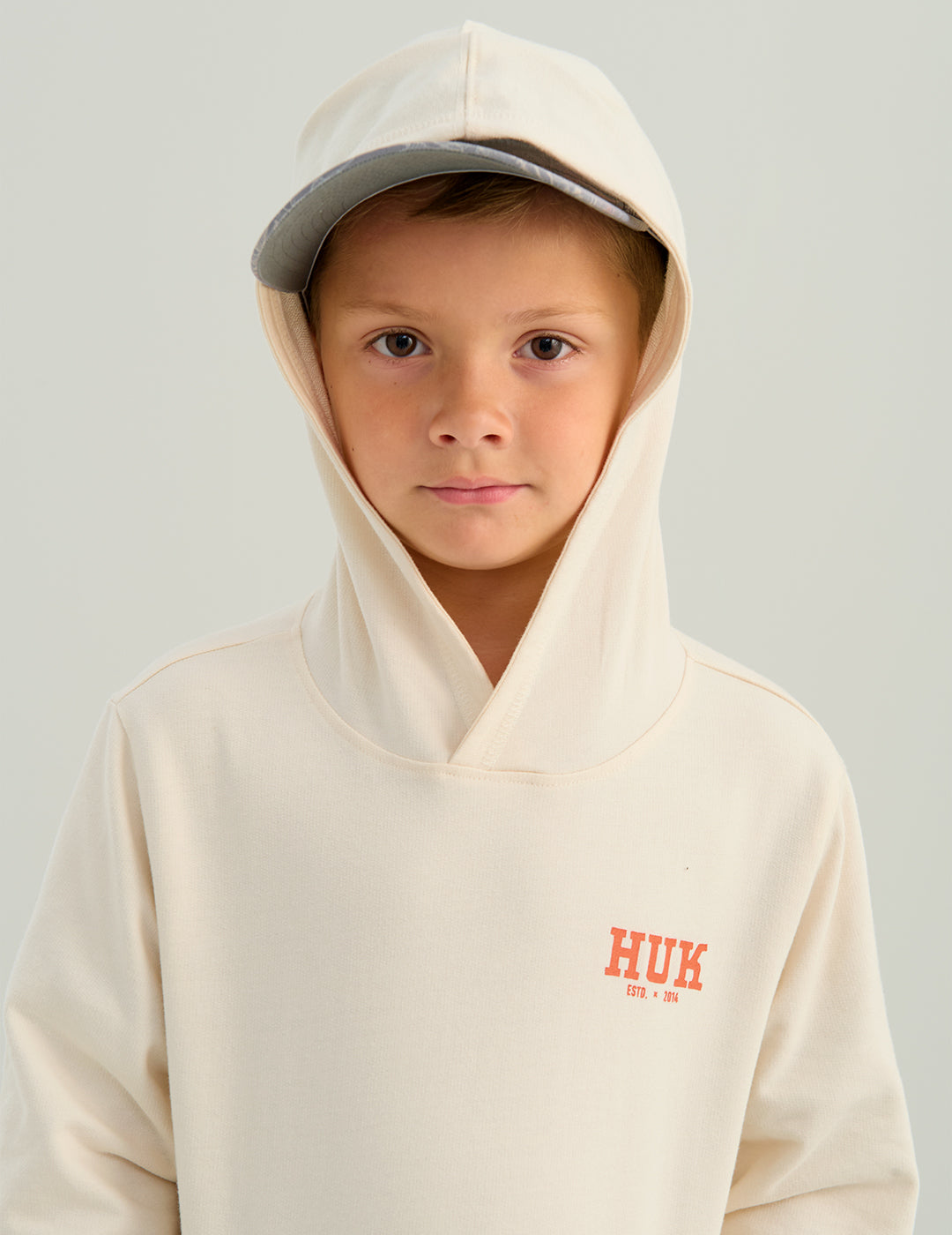 Huk Kids Edisto Terry Lab Sketch Hoodie - Egret