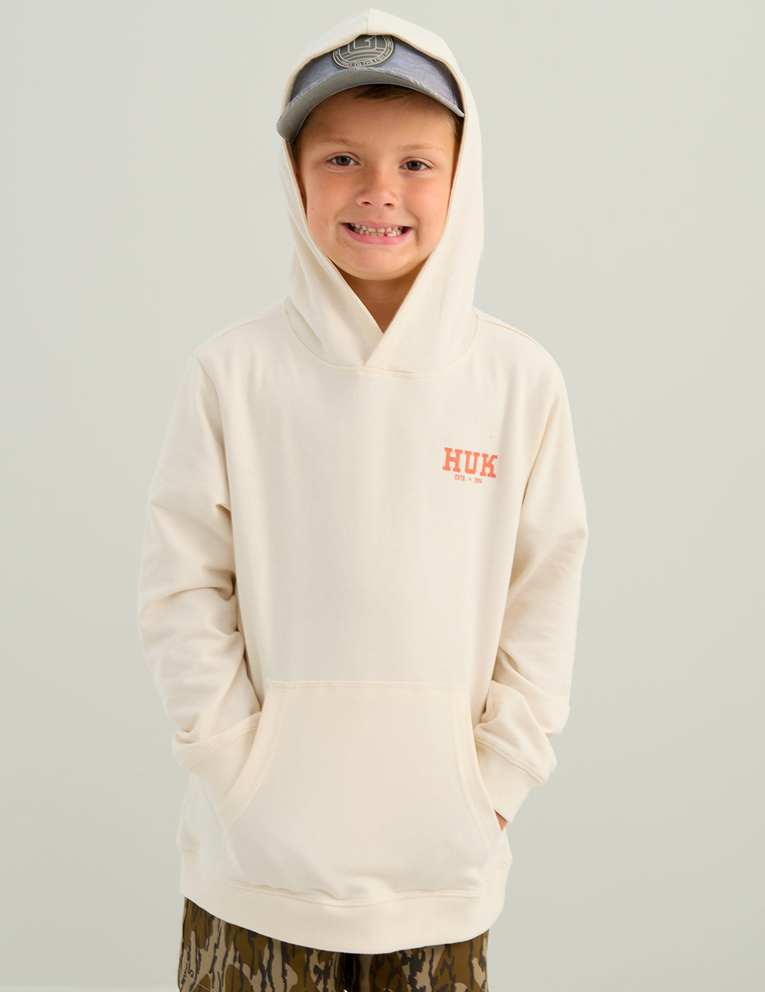 Huk Kids Edisto Terry Lab Sketch Hoodie - Egret