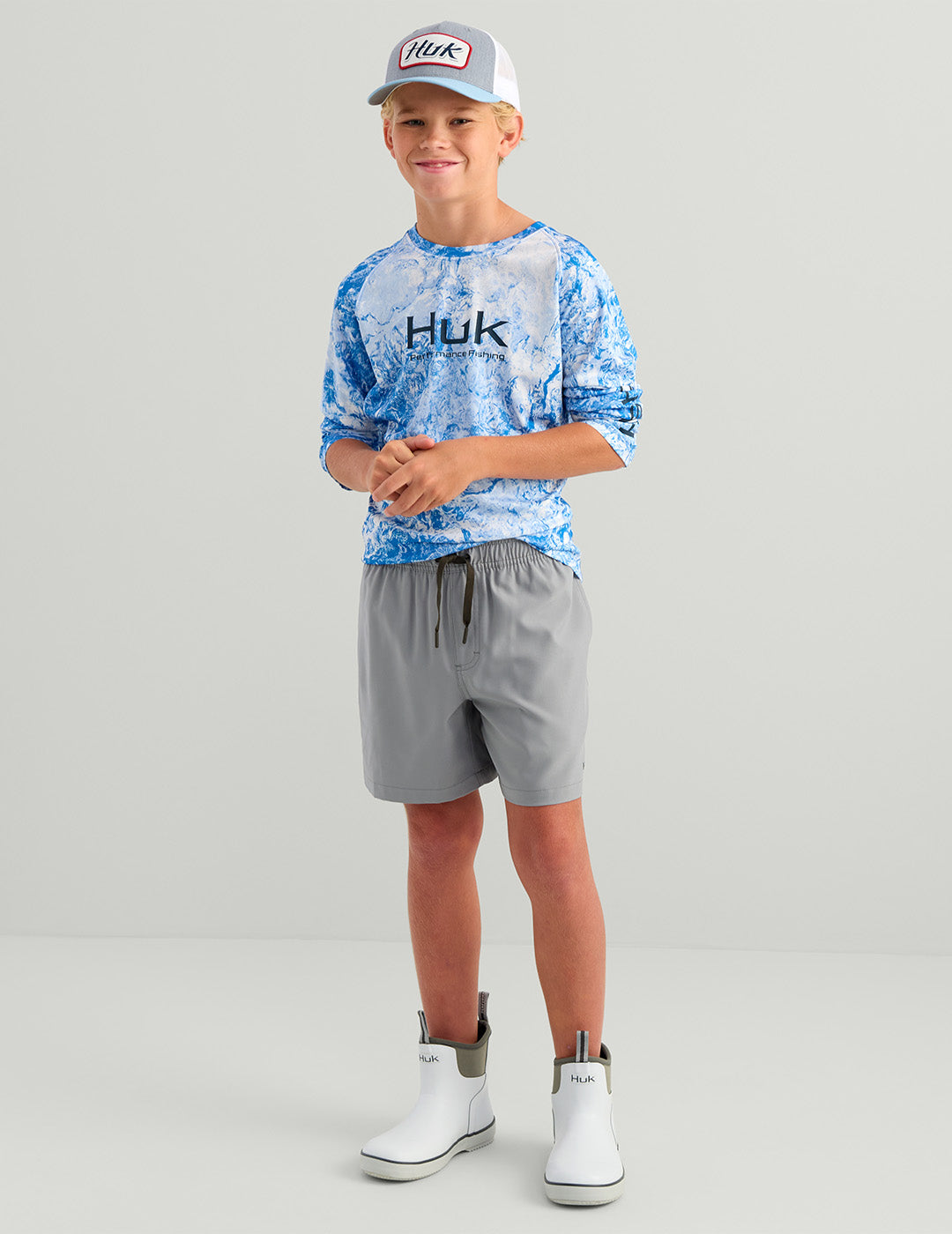 Huk Kids Pursuit Volley Swim Short - Sharkskin