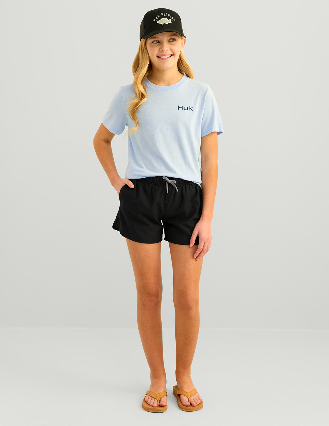 Huk Girls Pursuit Volley Swim Short - Black