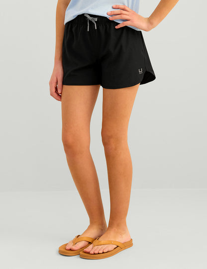 Huk Girls Pursuit Volley Swim Short - Black