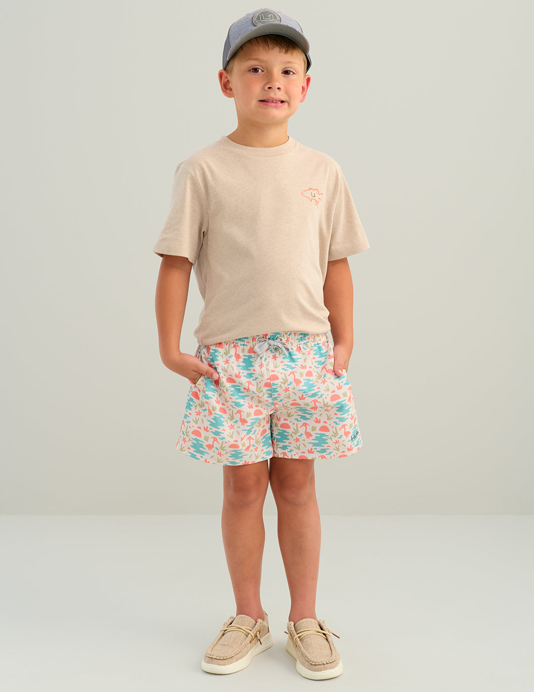 Huk Kids Pursuit Volley Swim Short - Egret Desert