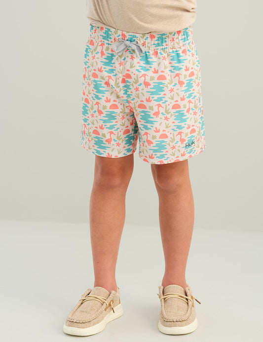 Huk Kids Pursuit Volley Swim Short - Egret Desert