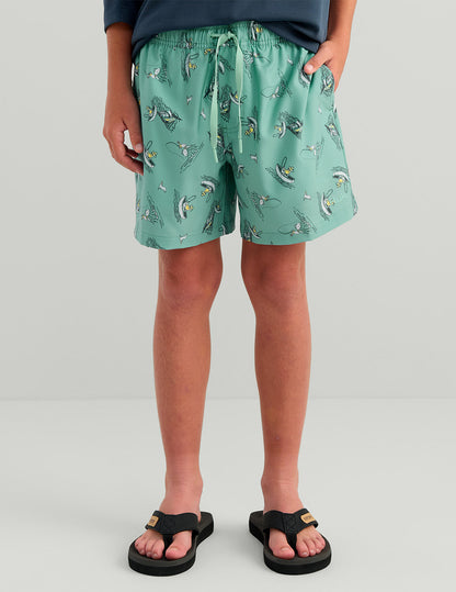 Huk Kids Pursuit Volley Swim Short - Marine Blue Mad Marlin