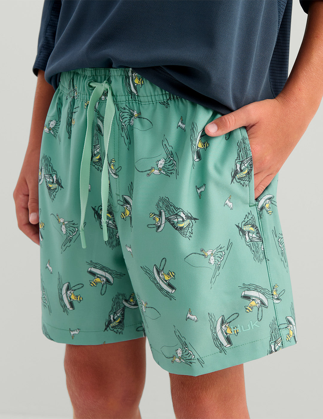 Huk Kids Pursuit Volley Swim Short - Marine Blue Mad Marlin