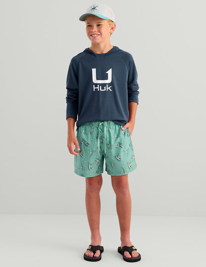 Huk Kids Pursuit Volley Swim Short - Marine Blue Mad Marlin