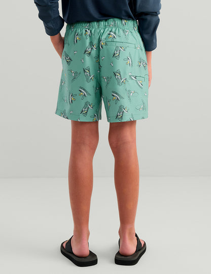 Huk Kids Pursuit Volley Swim Short - Marine Blue Mad Marlin