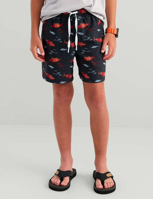 Huk Kids Pursuit Volley Swim Short - Sea Storm Tuna School