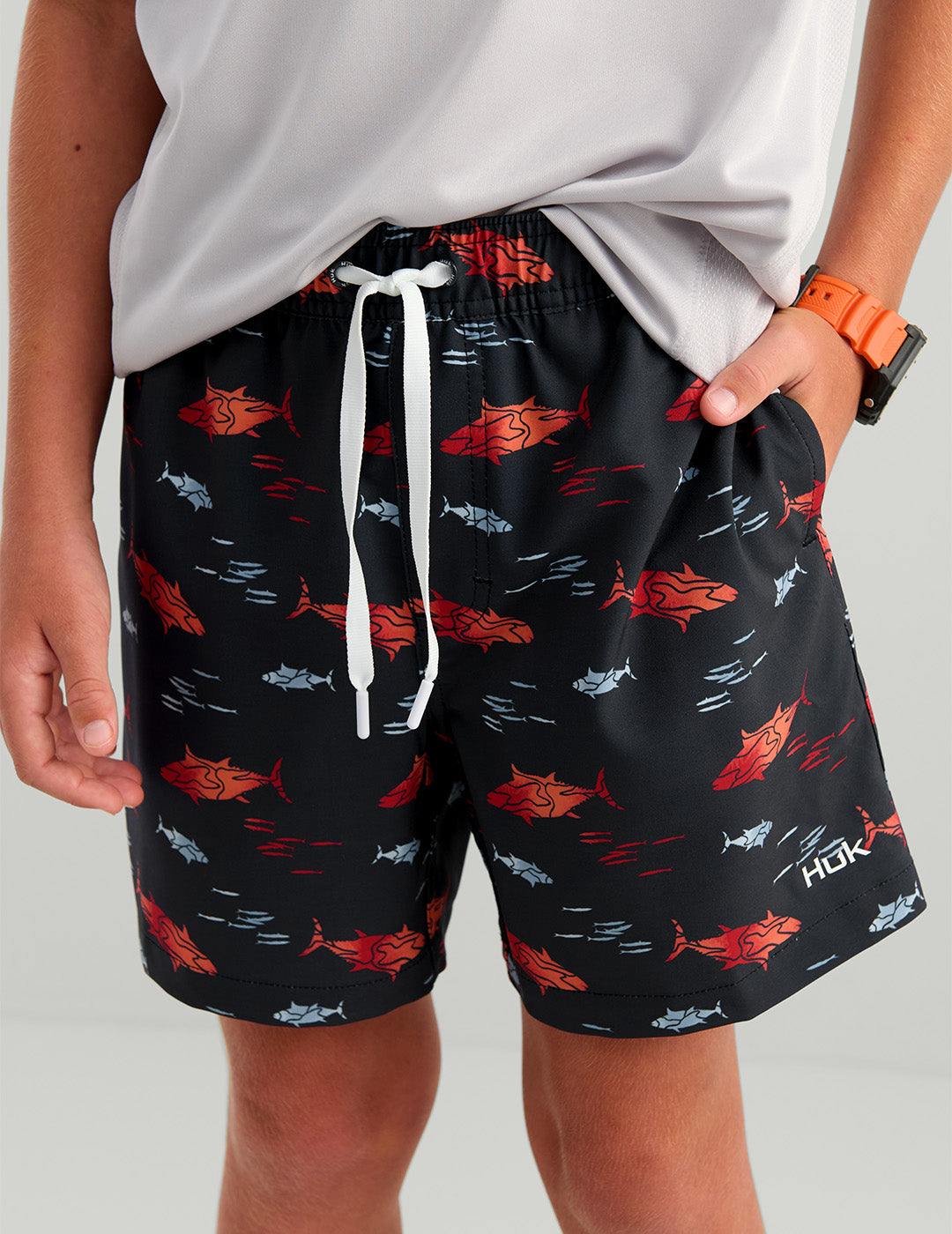 Huk Kids Pursuit Volley Swim Short - Sea Storm Tuna School