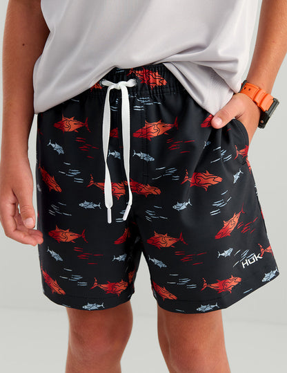 Huk Kids Pursuit Volley Swim Short - Sea Storm Tuna School