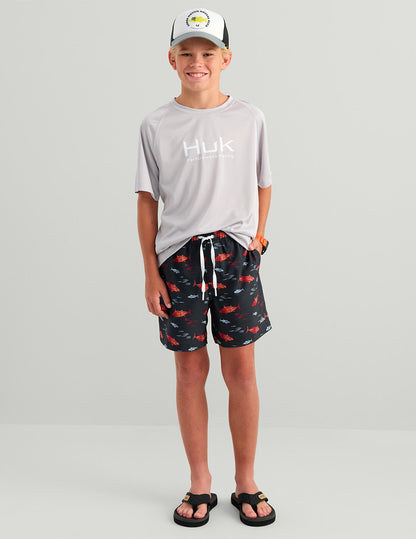 Huk Kids Pursuit Volley Swim Short - Sea Storm Tuna School