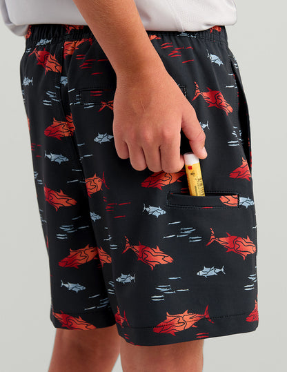Huk Kids Pursuit Volley Swim Short - Sea Storm Tuna School