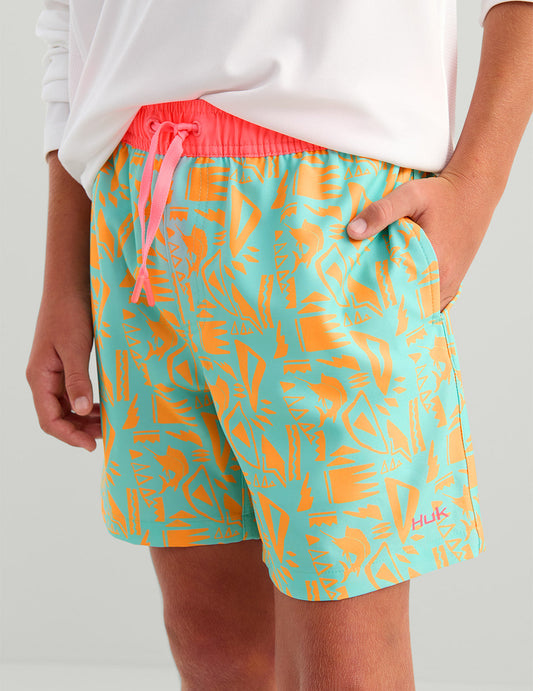 Huk Kids Pursuit Volley Swim Short - Caicos Marlin Break