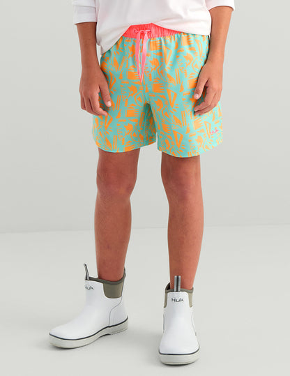 Huk Kids Pursuit Volley Swim Short - Caicos Marlin Break