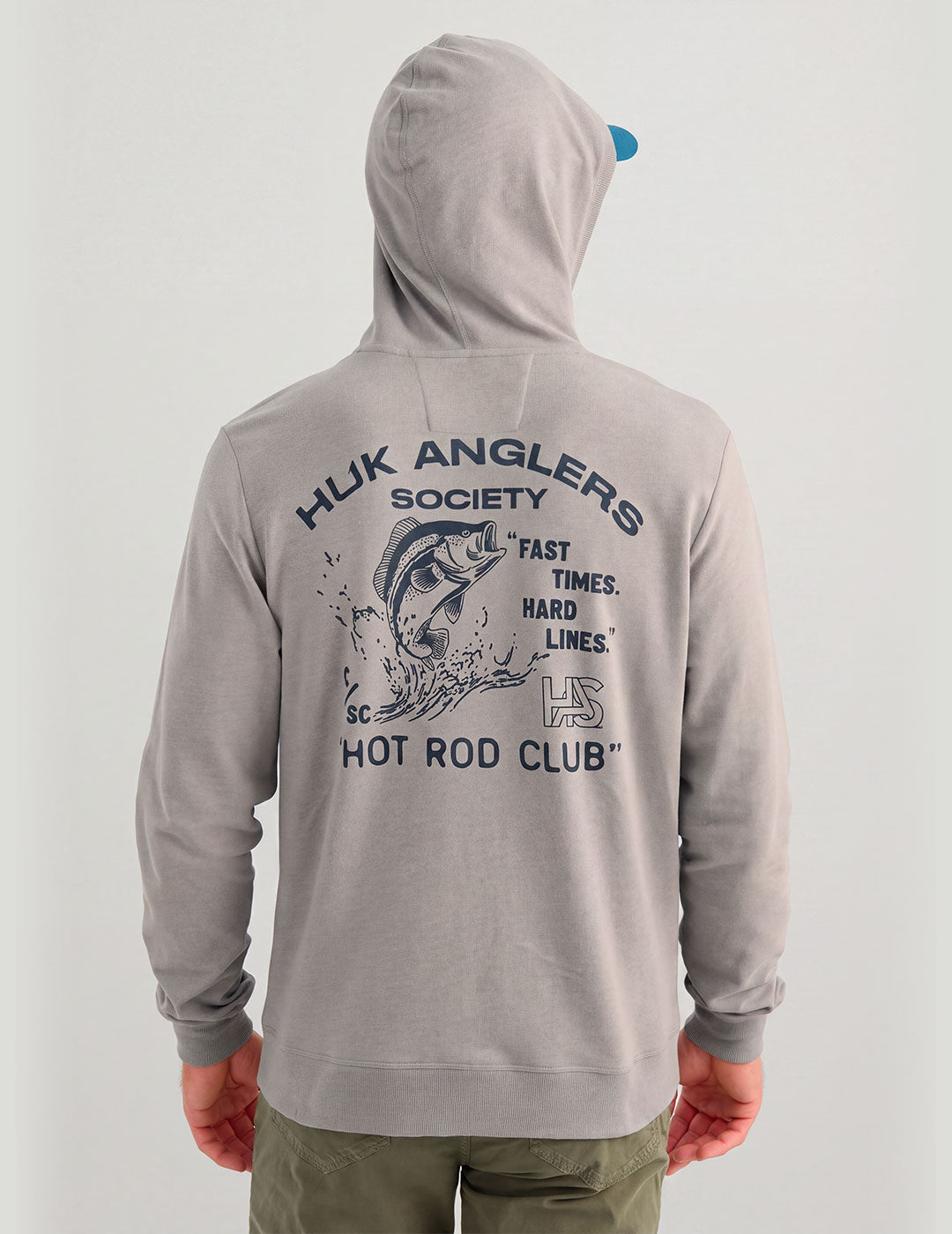 Huk Edisto Anglers Club Terry Hoodie - Heather Grey