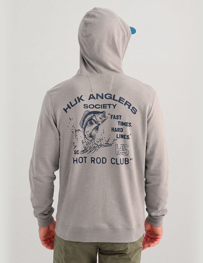 Huk Edisto Anglers Club Terry Hoodie - Heather Grey